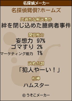 臂倶?の名探偵メーカー結果