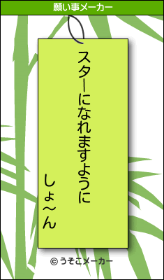 しょ〜んの願い事メーカー結果