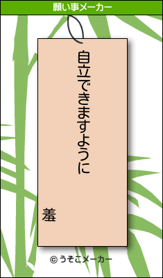羞の願い事メーカー結果