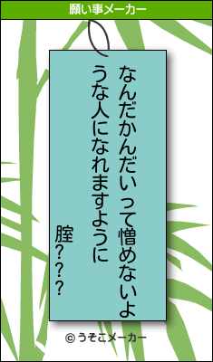 腟???の願い事メーカー結果