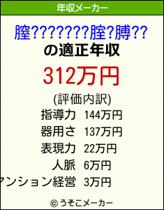 膣???????腟?膊??の年収メーカー結果