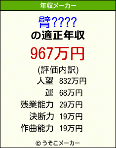 臂????の年収メーカー結果