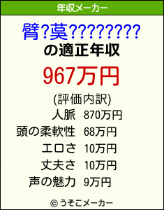 臂?茣????????の年収メーカー結果
