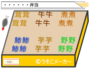 塼のお弁当メーカー結果