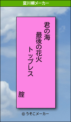 腟の夏川柳メーカー結果