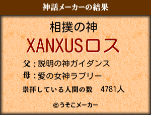 XANXUSの神話メーカー結果