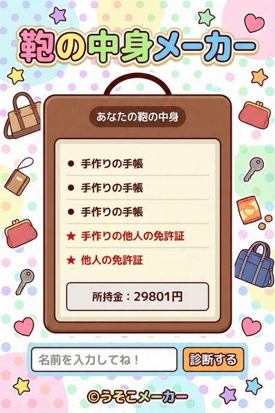 鞄の中身メーカー