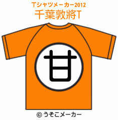 千葉敦將のTシャツメーカー2012結果