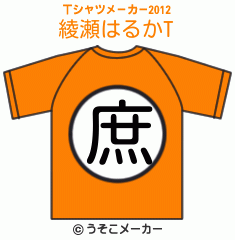綾瀬はるかのTシャツメーカー2012結果