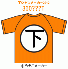 360???のTシャツメーカー2012結果