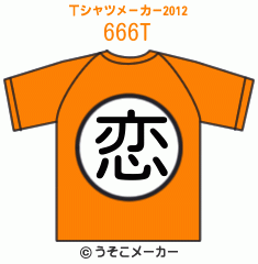 666のTシャツメーカー2012結果