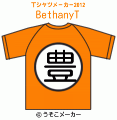 BethanyのTシャツメーカー2012結果