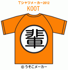KOOのTシャツメーカー2012結果