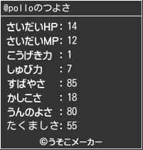 %40polloのつよさメーカー結果