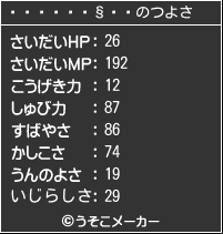 åのつよさメーカー結果