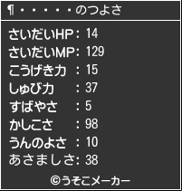 嵴のつよさメーカー結果