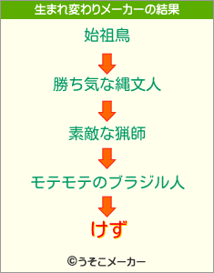 けずの生まれ変わりメーカー結果