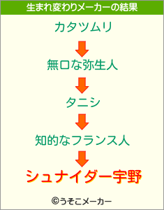 シュナイダー宇野の生まれ変わりメーカー結果