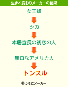 トンスルの生まれ変わりメーカー結果