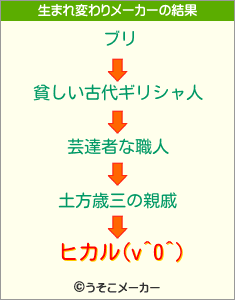 ヒカル(v^0^)の生まれ変わりメーカー結果