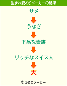 天の生まれ変わりメーカー結果