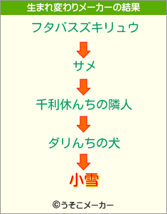 小雪の生まれ変わりメーカー結果