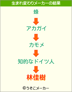 林佳樹の生まれ変わりメーカー結果