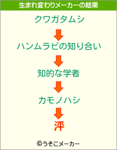 泙の生まれ変わりメーカー結果