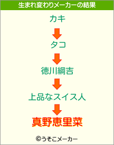 真野恵里菜の生まれ変わりメーカー結果