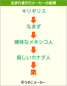 綮の生まれ変わりメーカー結果