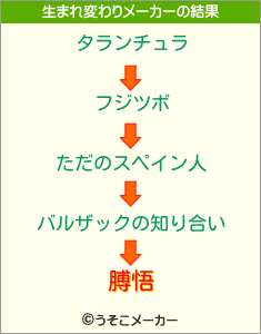 膊悟の生まれ変わりメーカー結果