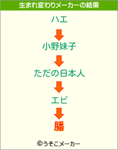 膰の生まれ変わりメーカー結果