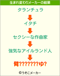 臂???????ゆ?の生まれ変わりメーカー結果