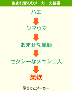 茱炊の生まれ変わりメーカー結果