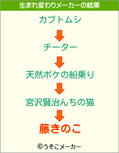 藤きのこの生まれ変わりメーカー結果