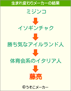 藤亮の生まれ変わりメーカー結果