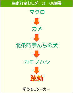 跳勅の生まれ変わりメーカー結果