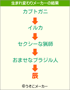 辰の生まれ変わりメーカー結果