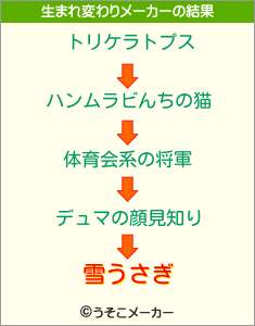 雪うさぎの生まれ変わりメーカー結果