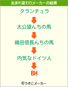 BHの生まれ変わりメーカー結果