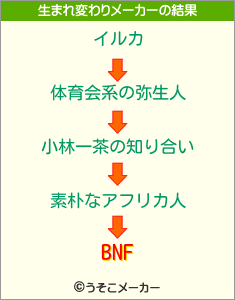 BNFの生まれ変わりメーカー結果