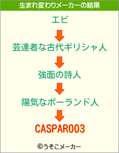 CASPAR003の生まれ変わりメーカー結果