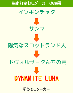 DYNAMITE LUNAの生まれ変わりメーカー結果