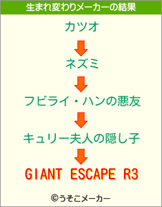 GIANT ESCAPE R3の生まれ変わりメーカー結果