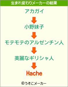 Hacheの生まれ変わりメーカー結果