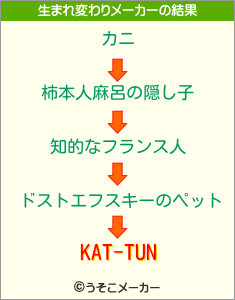 KAT-TUNの生まれ変わりメーカー結果