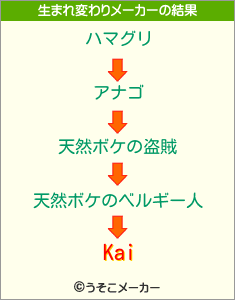 Kaiの生まれ変わりメーカー結果