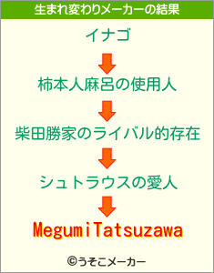 MegumiTatsuzawaの生まれ変わりメーカー結果