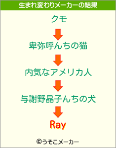 Rayの生まれ変わりメーカー結果