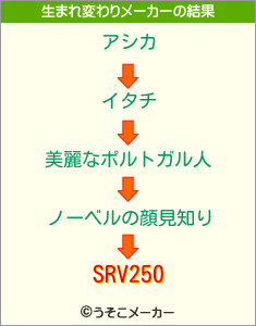 SRV250の生まれ変わりメーカー結果